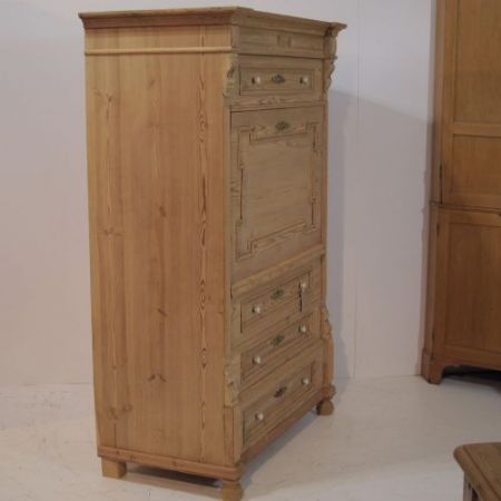 Großer Kiefer Sekretär Weichholz antik ca 1900