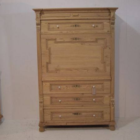 Großer Kiefer Sekretär Weichholz antik ca 1900