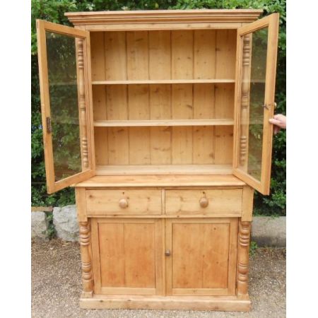 Viktorianischer Kiefer Bücherschrank Weichholz antik ca1900