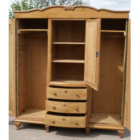 Großer Kiefer Kleiderschrank Weichholz antik ca 1910