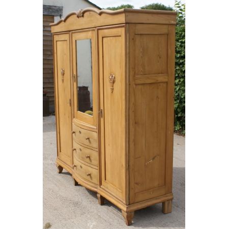 Großer Kiefer Kleiderschrank Weichholz antik ca 1910