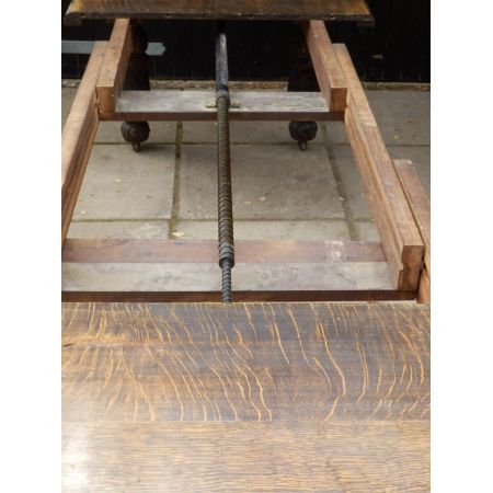 Esstisch aus massiver Eiche, ausziehbar, edwardianisch