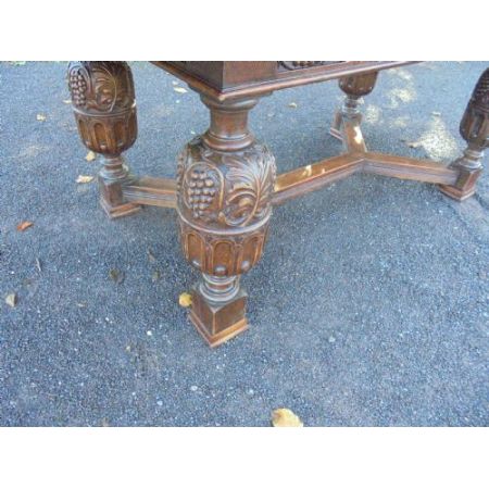 Englischer, ausziehbarer Esstisch aus Eiche