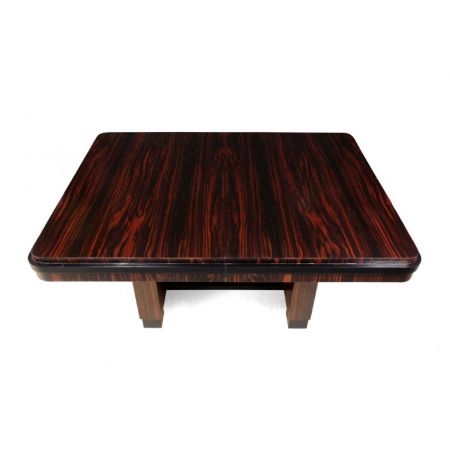 Art-Deco-Esstisch aus Makassar-Ebenholz