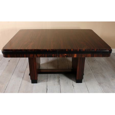 Art-Deco-Esstisch aus Makassar-Ebenholz