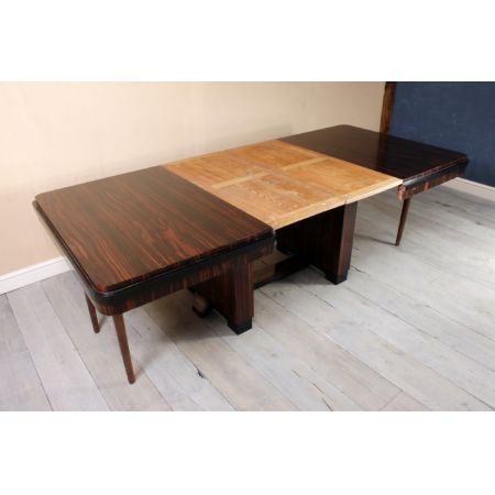 Art-Deco-Esstisch aus Makassar-Ebenholz