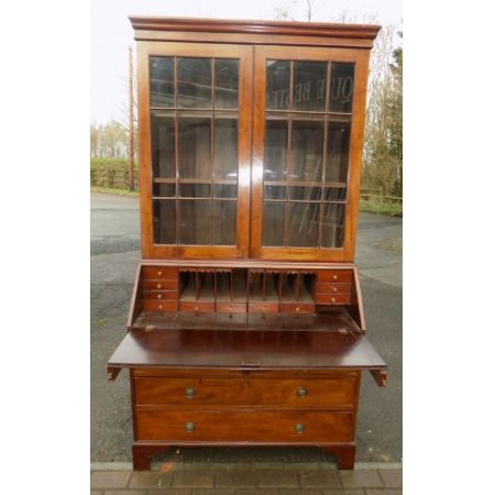 Edwardianischer Mahagoni Aufsatzsekretär antik ca 1890