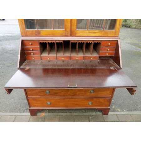 Edwardianischer Mahagoni Aufsatzsekretär antik ca 1890