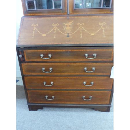 Edwardianischer Mahagoni Aufsatzsekretär antik ca 1890