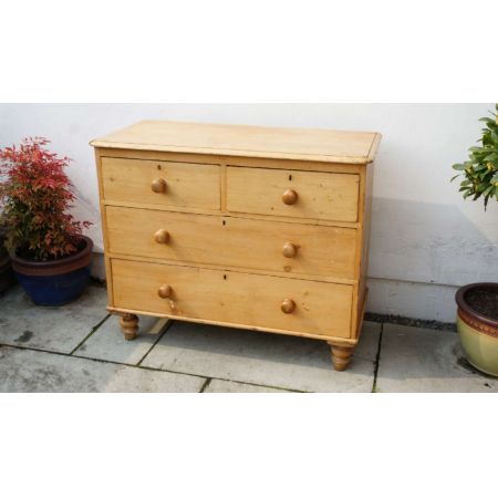 Kleine viktorianische antik Kommode aus Massivholz Kiefernholz mit Pinienwachs-Finish