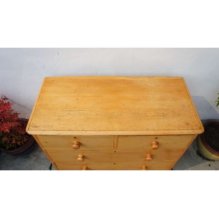 Kleine viktorianische antik Kommode aus Massivholz Kiefernholz mit Pinienwachs-Finish