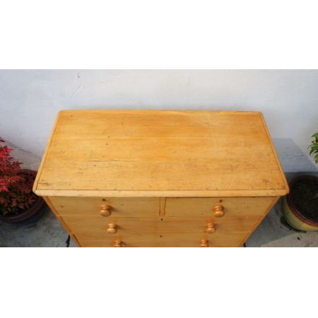 Kleine viktorianische antik Kommode aus Massivholz Kiefernholz mit Pinienwachs-Finish