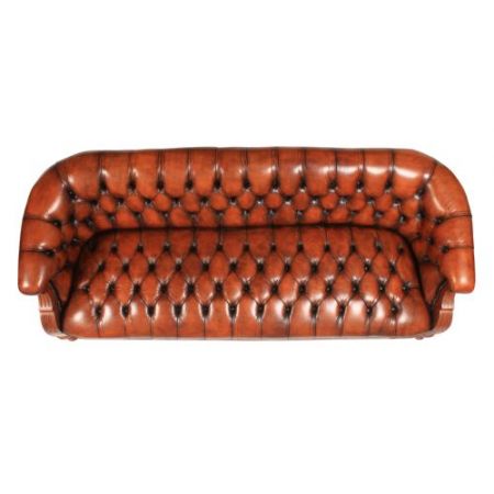 Viktorianisches Chesterfield-Ledersofa