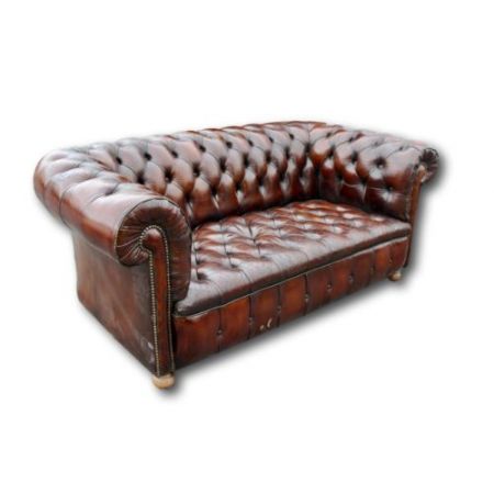 Chesterfield-Sofa mit Lederknopfleiste aus dem frühen 20. Jahrhundert
