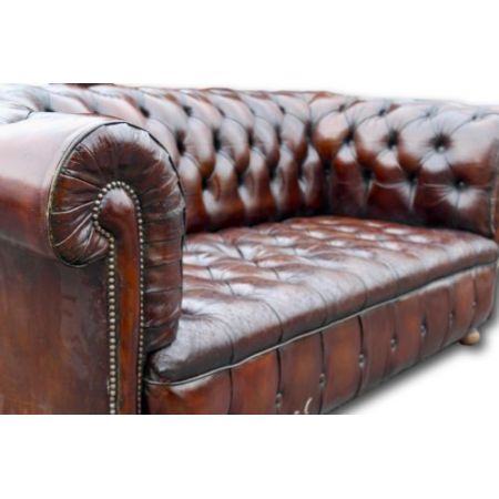 Chesterfield-Sofa mit Lederknopfleiste aus dem frühen 20. Jahrhundert