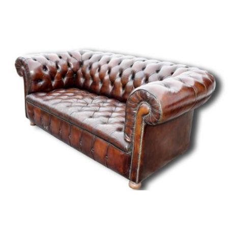 Chesterfield-Sofa mit Lederknopfleiste aus dem frühen 20. Jahrhundert