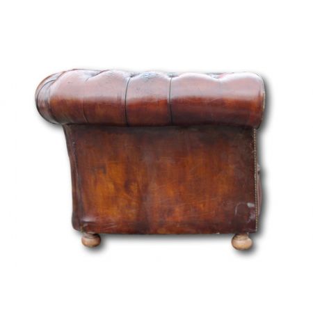 Chesterfield-Sofa mit Lederknopfleiste aus dem frühen 20. Jahrhundert