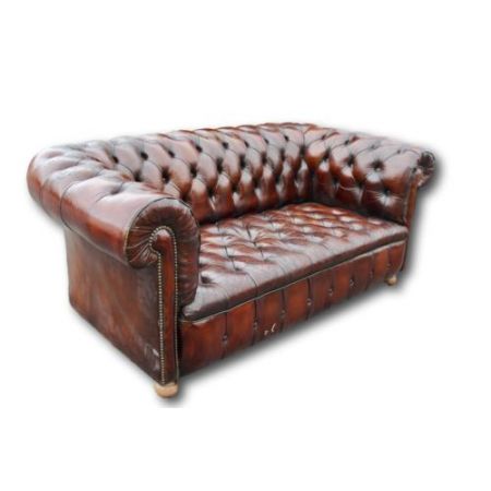 Chesterfield-Sofa mit Lederknopfleiste aus dem frühen 20. Jahrhundert