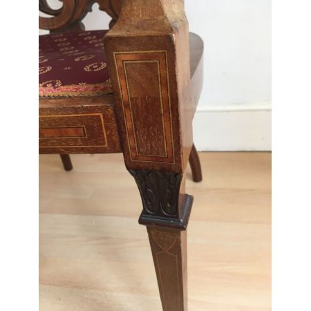 Geschnitzter Mahagoni Jugendstil-Sessel