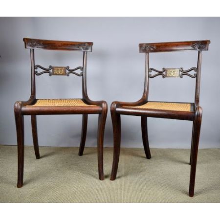 Paar Regencystühle mit Intarsien aus Palisanderimitat