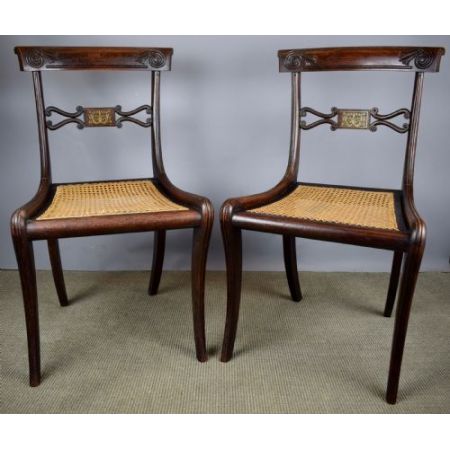 Paar Regencystühle mit Intarsien aus Palisanderimitat