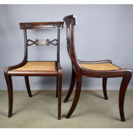 Paar Regencystühle mit Intarsien aus Palisanderimitat