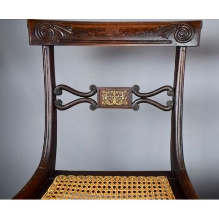 Paar Regencystühle mit Intarsien aus Palisanderimitat