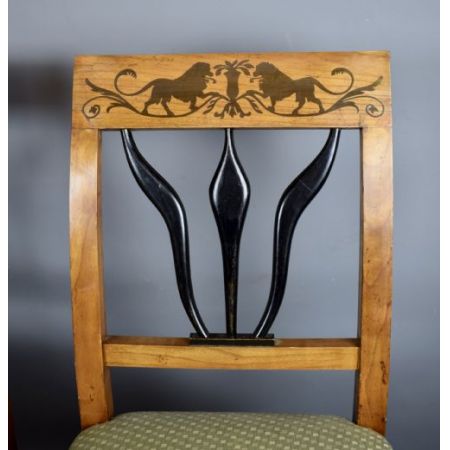 Vierer-Set Biedermeierstühle aus Satinholz   