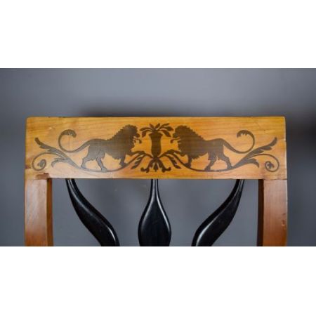 Vierer-Set Biedermeierstühle aus Satinholz   