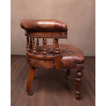 Viktorianischer Eichenstuhl Chesterfieldstyle