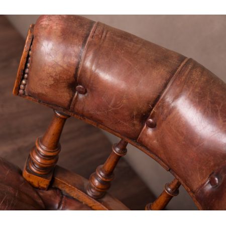 Viktorianischer Eichenstuhl Chesterfieldstyle