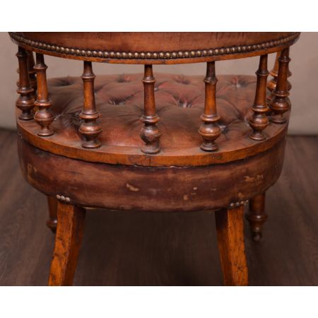 Viktorianischer Eichenstuhl Chesterfieldstyle