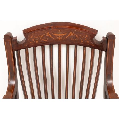 Sheraton revival Massivholz Mahagoni Ellbogen Stuhl Antik ca. 1890