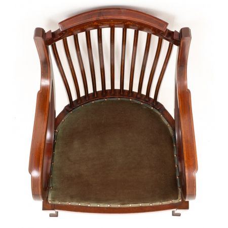 Sheraton revival Massivholz Mahagoni Ellbogen Stuhl Antik ca. 1890