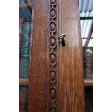 Großes Bücherregal aus goldener Eiche aus dem 19. Jahrhundert mit Sekretär