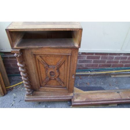 Großes Bücherregal aus goldener Eiche aus dem 19. Jahrhundert mit Sekretär