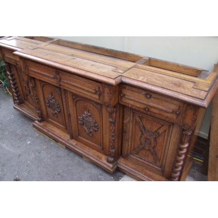 Großes Bücherregal aus goldener Eiche aus dem 19. Jahrhundert mit Sekretär