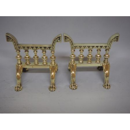 Fire Dogs aus Messing antik aus dem 19. Jahrhundert