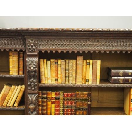 Flämisch geschnitztes offenes Bücherregal aus Eichenholz