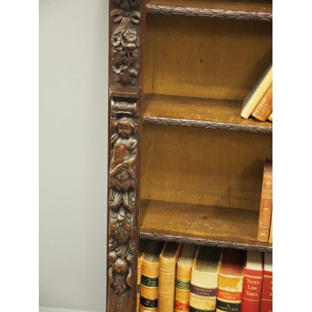 Flämisch geschnitztes offenes Bücherregal aus Eichenholz