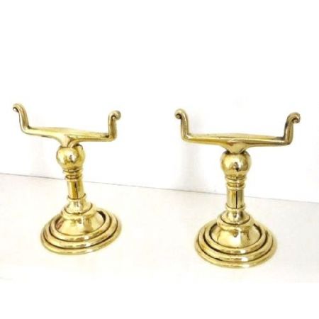 Paar Kaminböcke fire dogs Kaminzubehör aus Messing antik viktorianische Epoche ca. 1900-1920