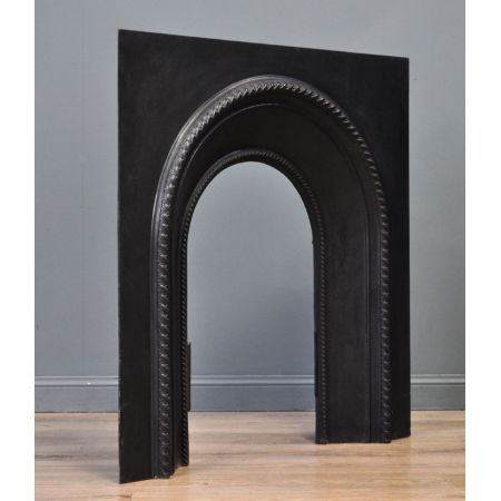 Antiker Kamineinsatz Kaminbogen Iron fire place Gusseisen Eisen viktorianisch, spätes 19. Jahrhundert