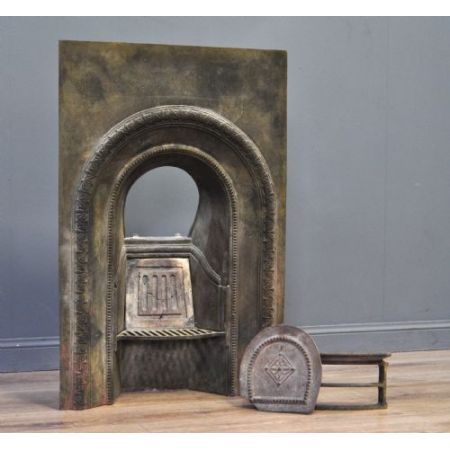 Antik Kamin gusseisen viktorianisch, ca. spätes 19. Jahrhundert