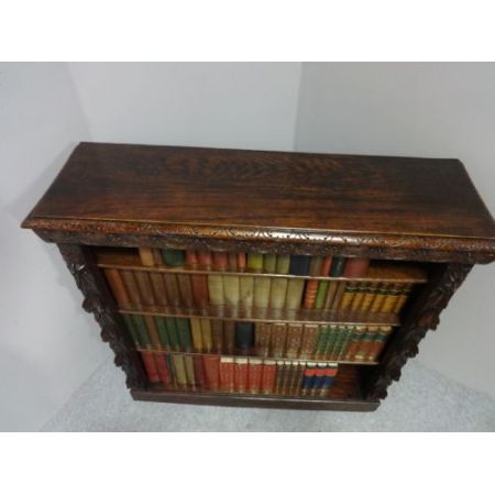 Massiv geschnitztes, offenes Bücherregal aus Eichenholz