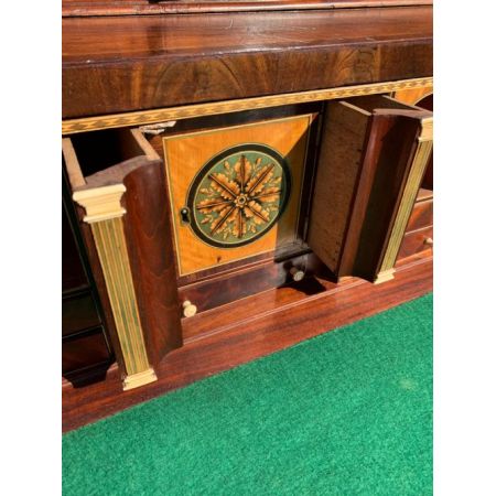 Mahagoni-Sekretär-Bücherregal mit herausragendem Interieur