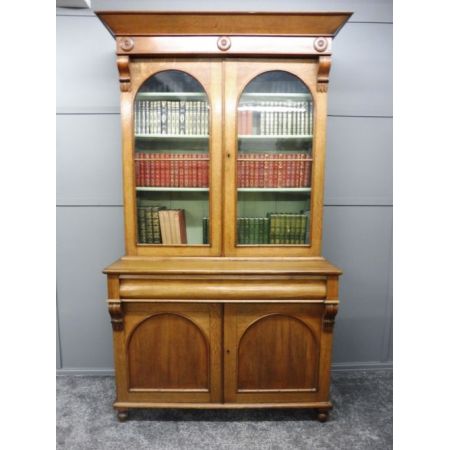 Viktorianisches Eichen und Mahagoni Bücherregal 