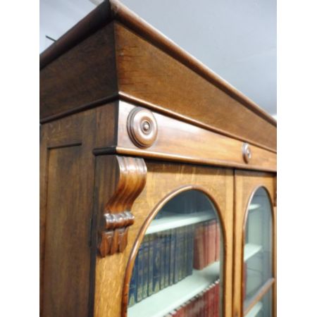 Viktorianisches Eichen und Mahagoni Bücherregal 