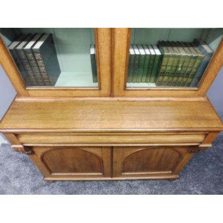 Viktorianisches Eichen und Mahagoni Bücherregal 