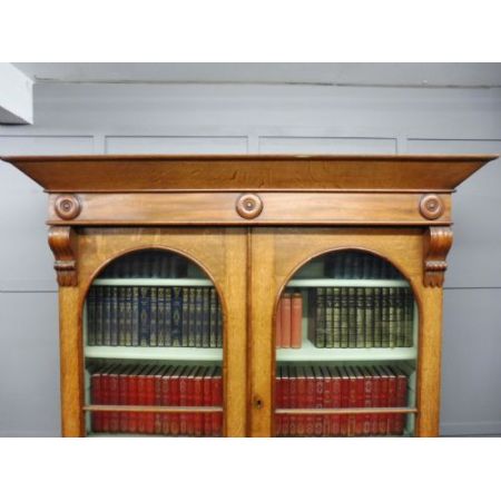 Viktorianisches Eichen und Mahagoni Bücherregal 