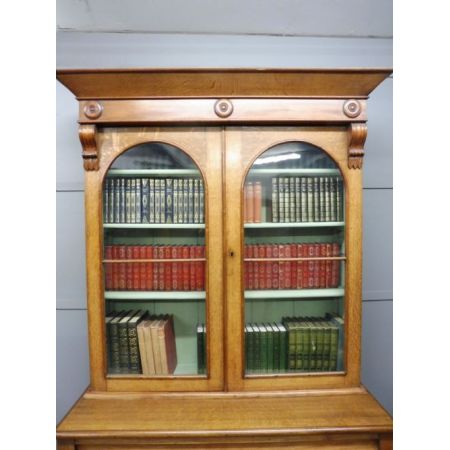 Viktorianisches Eichen und Mahagoni Bücherregal 